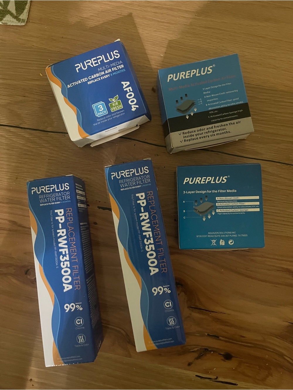 PurePlus RWF3500A replacement refrigerator water filters.  New in box